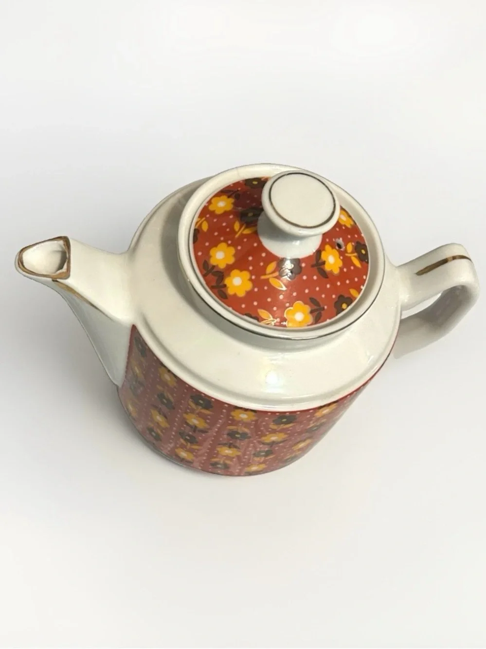 Enesco Coffee Tea Pot Daisy Floral Pattern 5